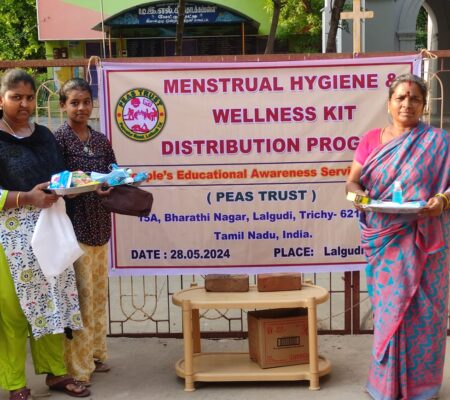 menstrual hygiene Awareness wellness kit distribution Nutrition Support program PEAS TRUST